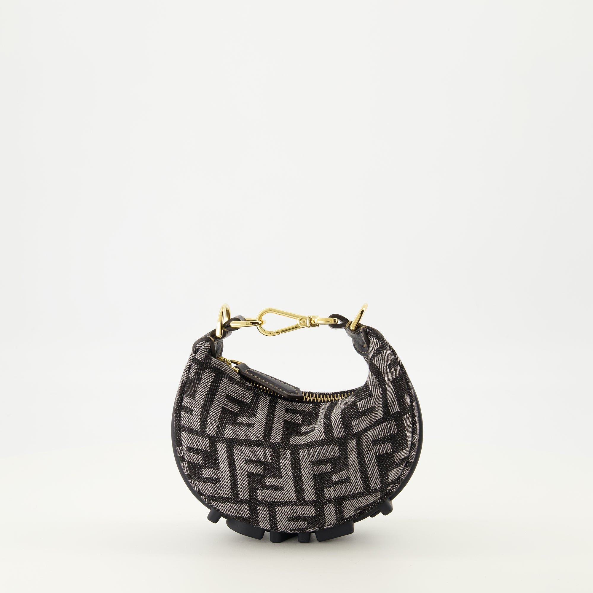 Image of the Fendi Fendigraphy nano gray denim bag for Women - Fall-Winter 2025 - Detailed View_2