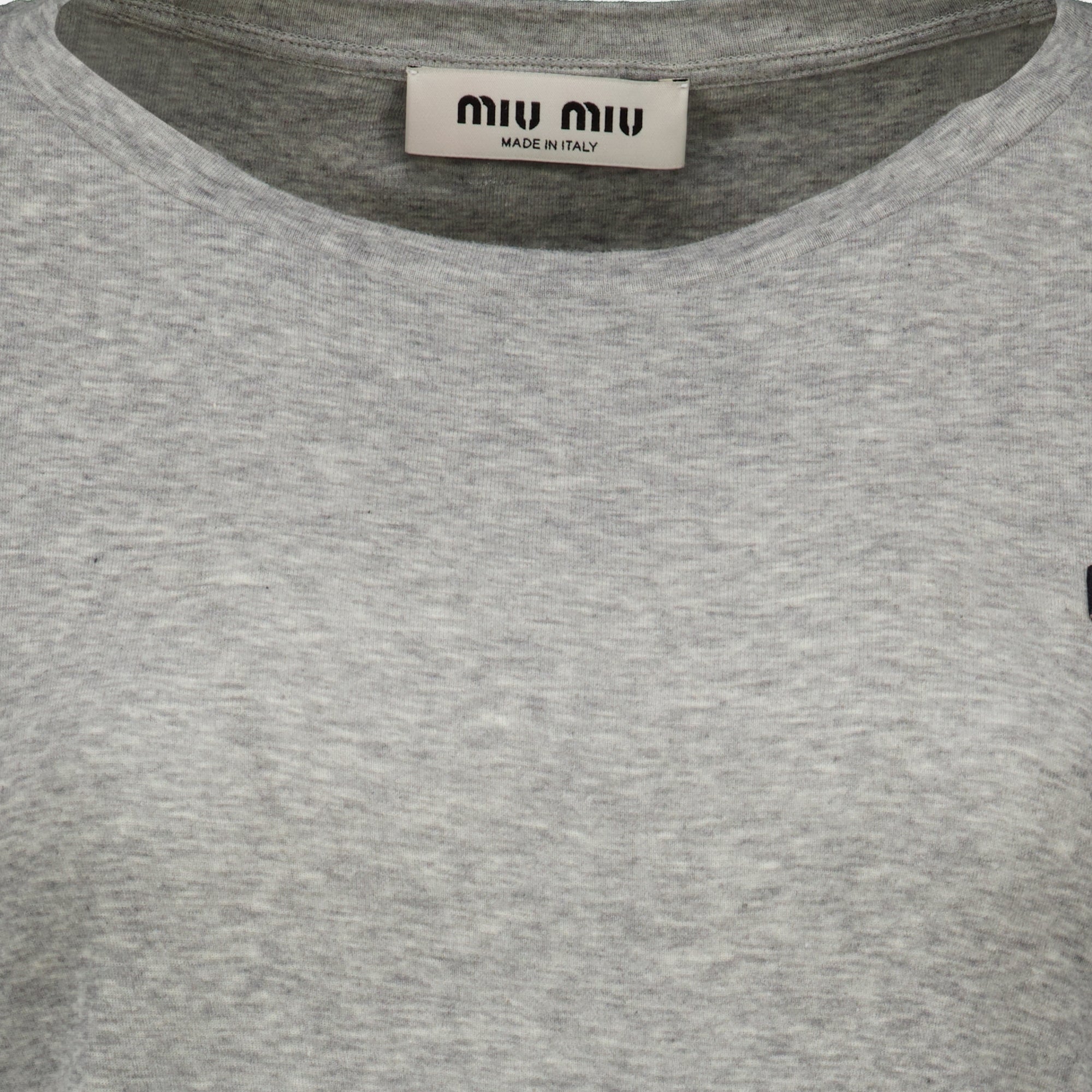 T-shirts T-shirt en jersey côtelé gris Miu Miu Gris Femme