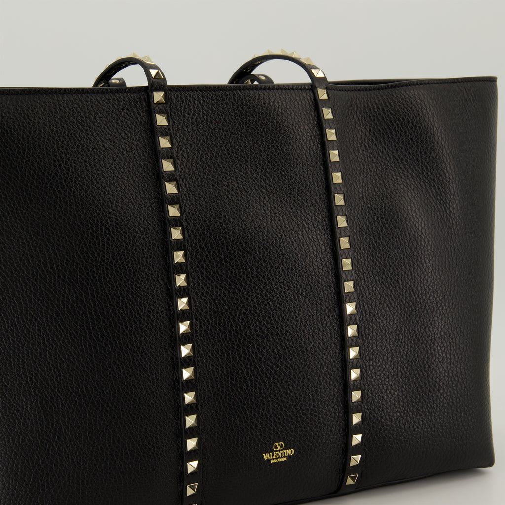 Borse tote Sac cabas en cuir Valentino Garavani Nero Femme