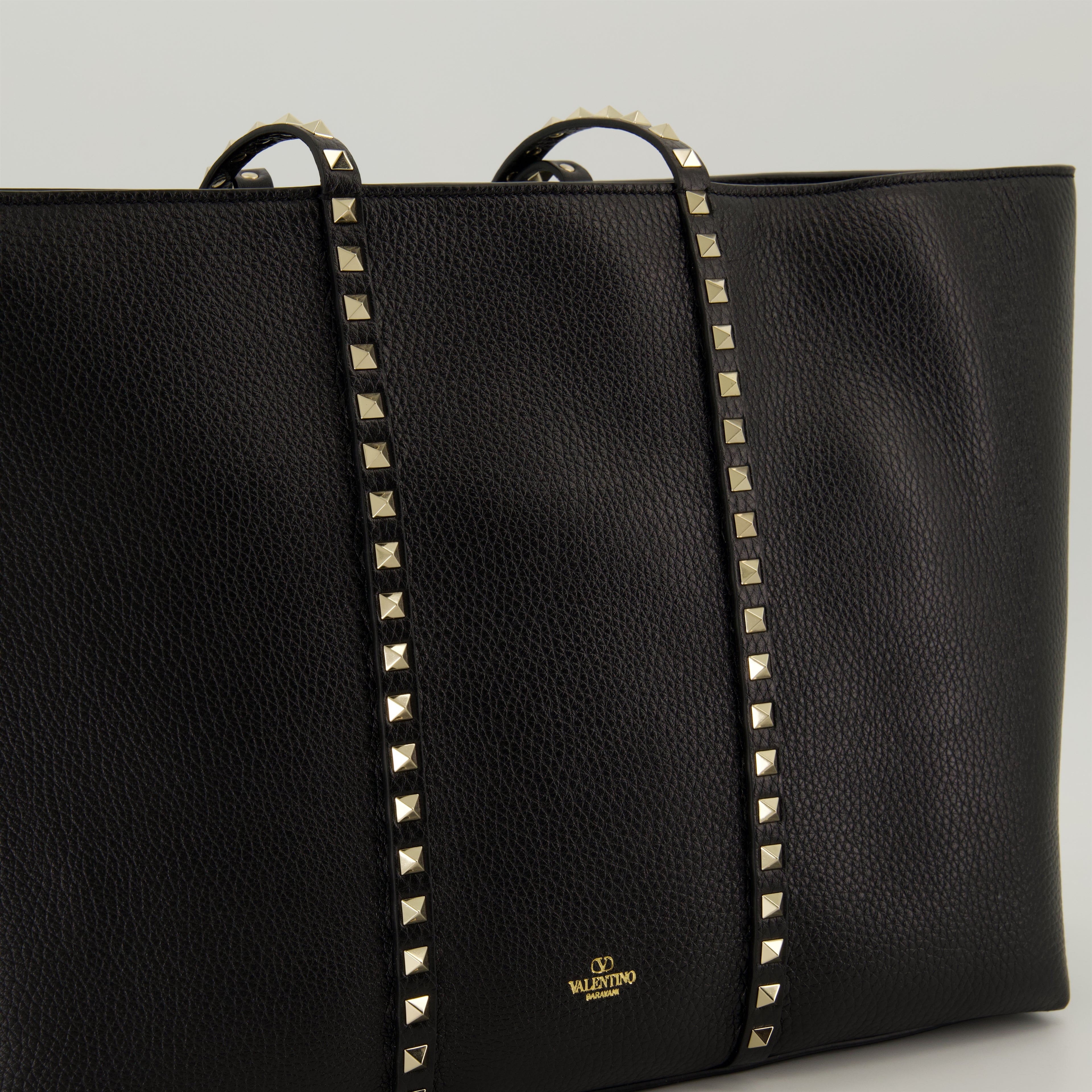 Borse tote Sac cabas en cuir Valentino Garavani Nero Femme