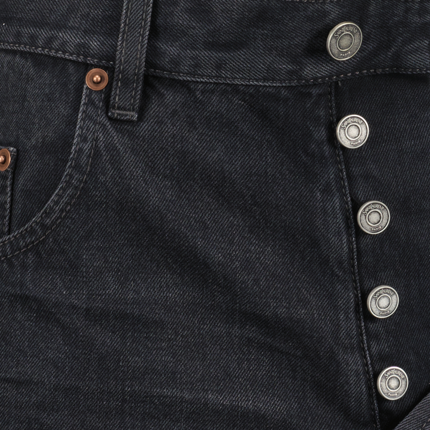 Pantaloni Bermuda in Denim Saint Laurent Nero Donne