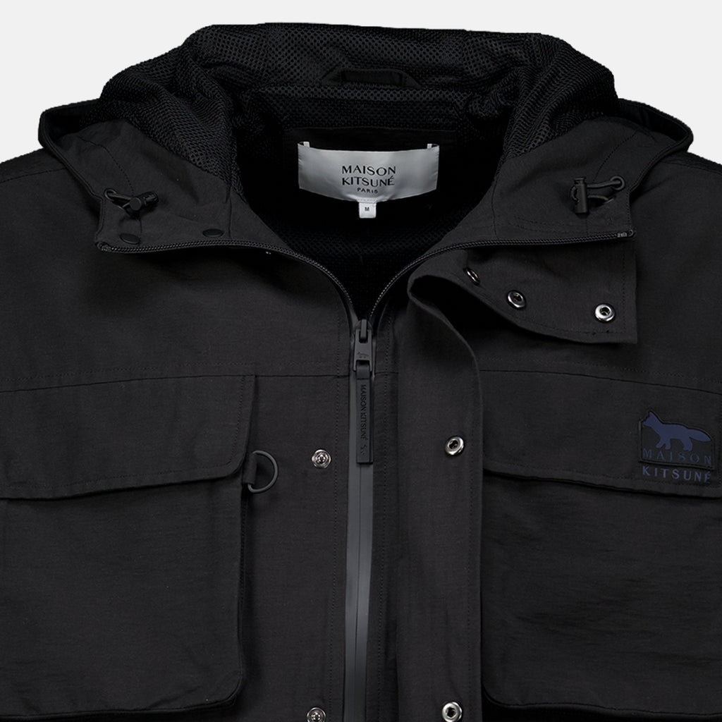 Vestes Giacca a vento nera Maison Kitsune Noir Homme
