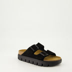 Scarpe aperte Claquettes Arizona à plateforme Birkenstock Nero Femme