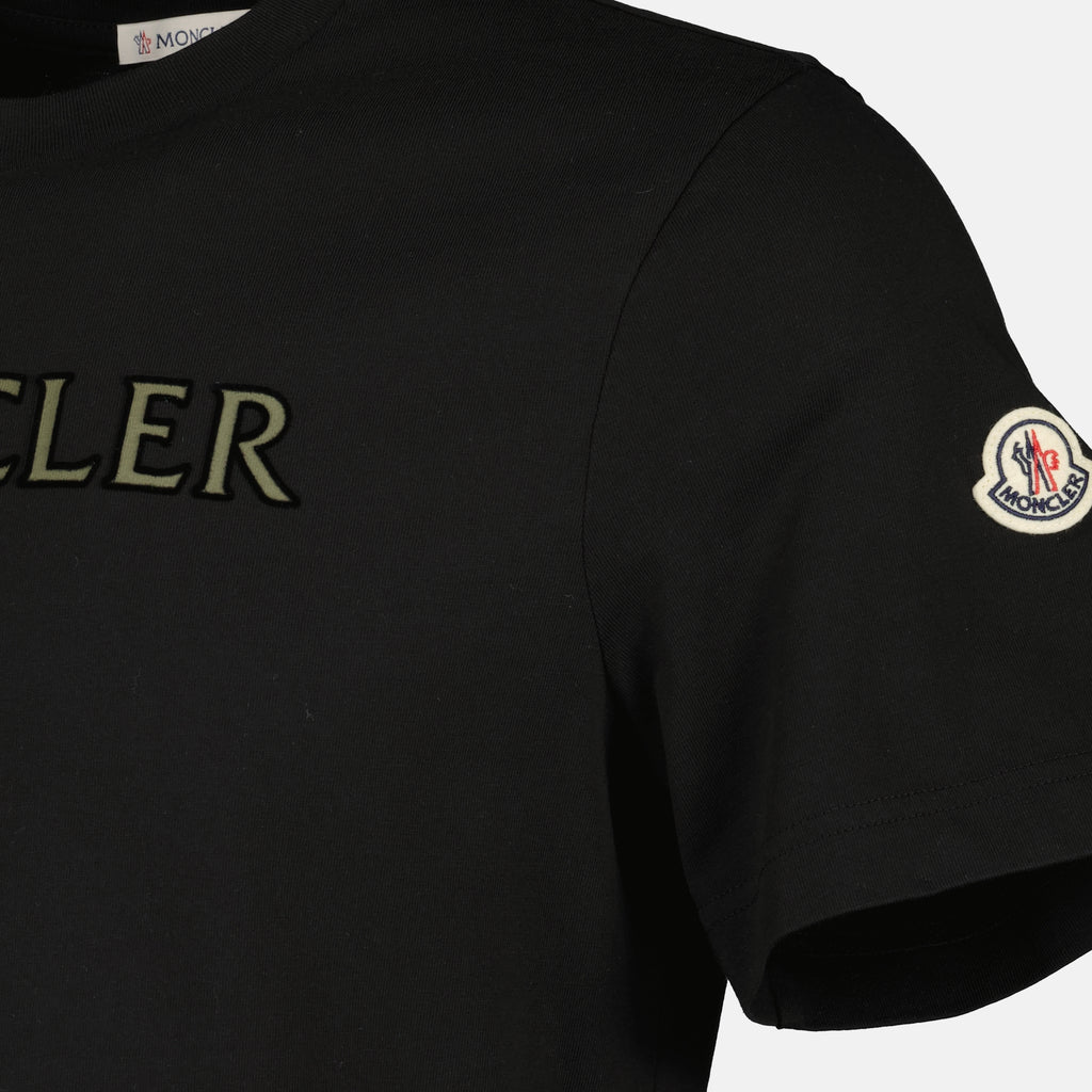 Image de l'article T-shirt à logo imprimé noir de la marque Moncler pour Homme - Saison Printemps-Été 2026 - Vue détaillée_2