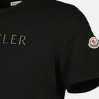 Image of Moncler Men's black printed logo T-shirt - Spring-Summer 2026 - Detailed View_2