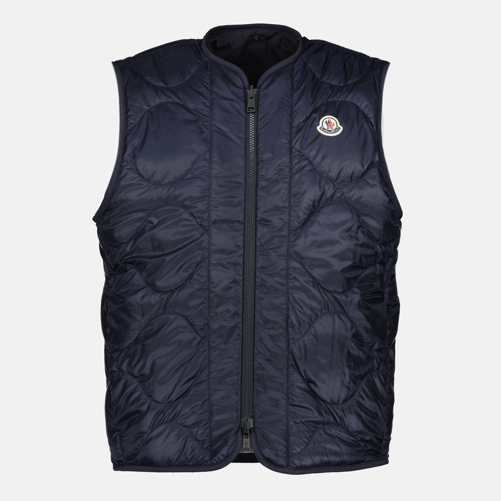 Image of the reversible Roquille navy blue shirt jacket by Moncler for Men - Spring-Summer 2026 - Detailed view 3