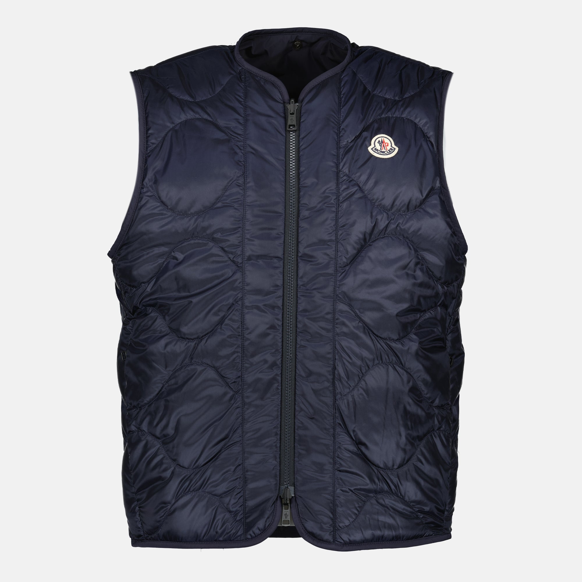 Image of the reversible Roquille navy blue shirt jacket by Moncler for Men - Spring-Summer 2026 - Detailed view 3