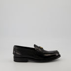 Slipper Gepufferte Leder Slipper Prada Schwarz Herren
