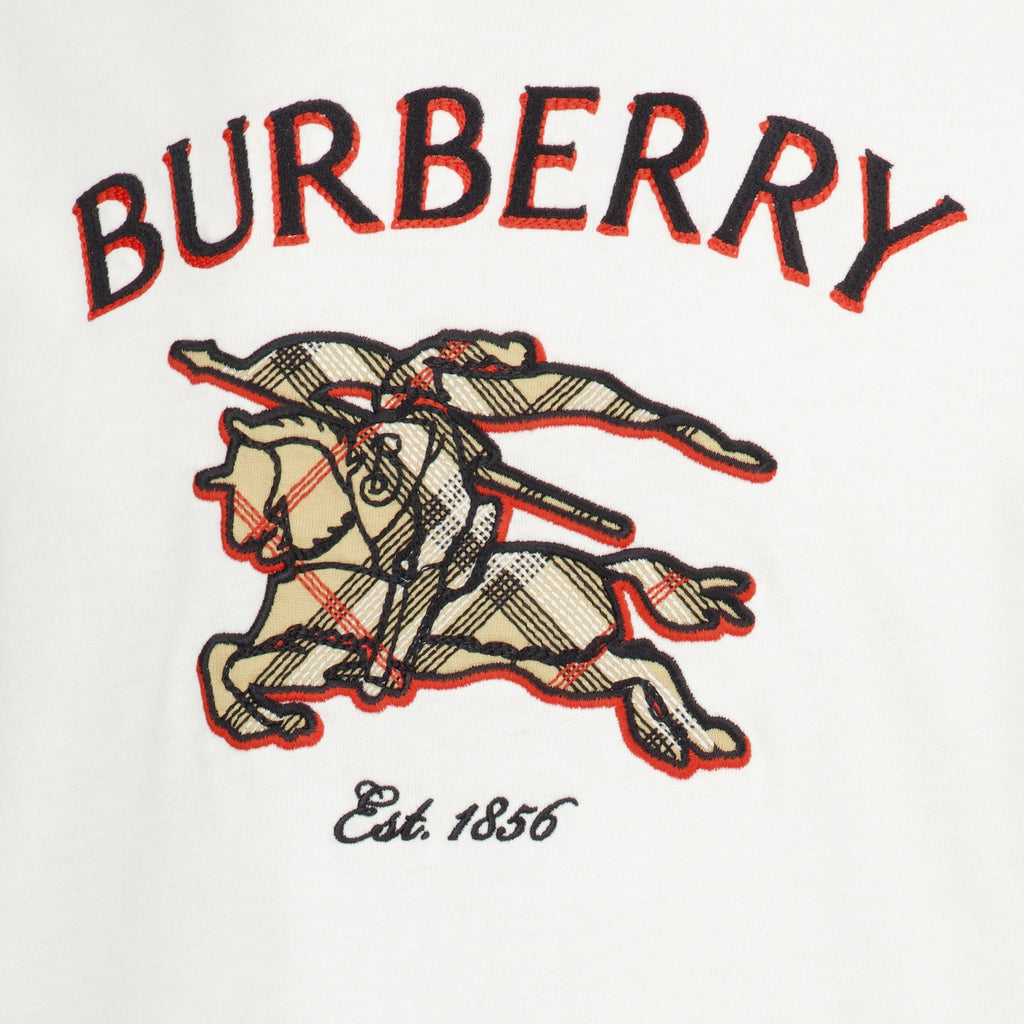 T-shirts Knight Check Weißes T-Shirt Burberry Blanc Homme