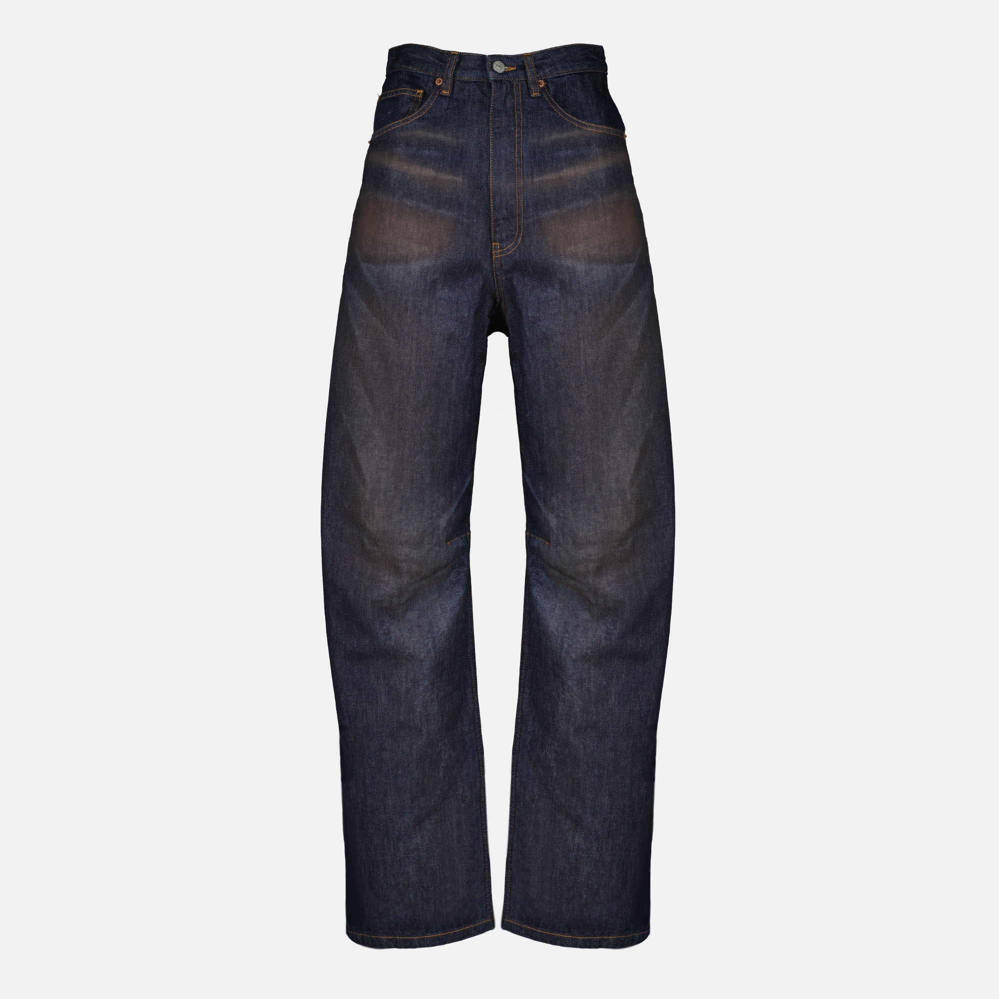 Pantalons Pantalones de Denim Oscuro Anchos Mm6 Bleu foncé Femme
