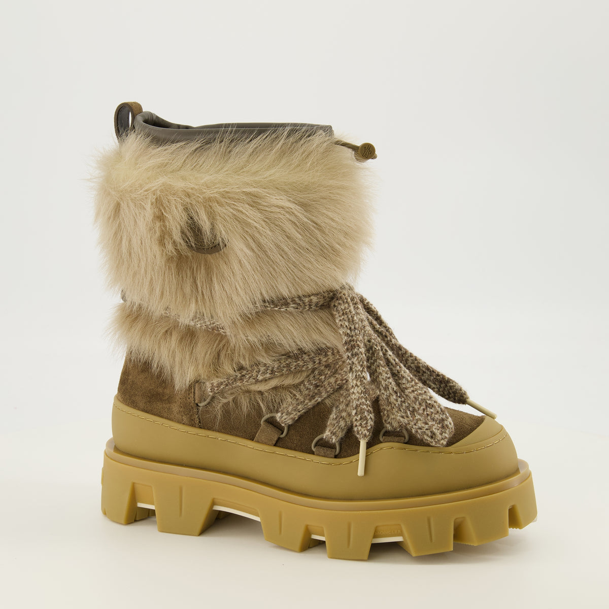 Bottes Peak Shearling Ankle Boots Moncler Marron Femme