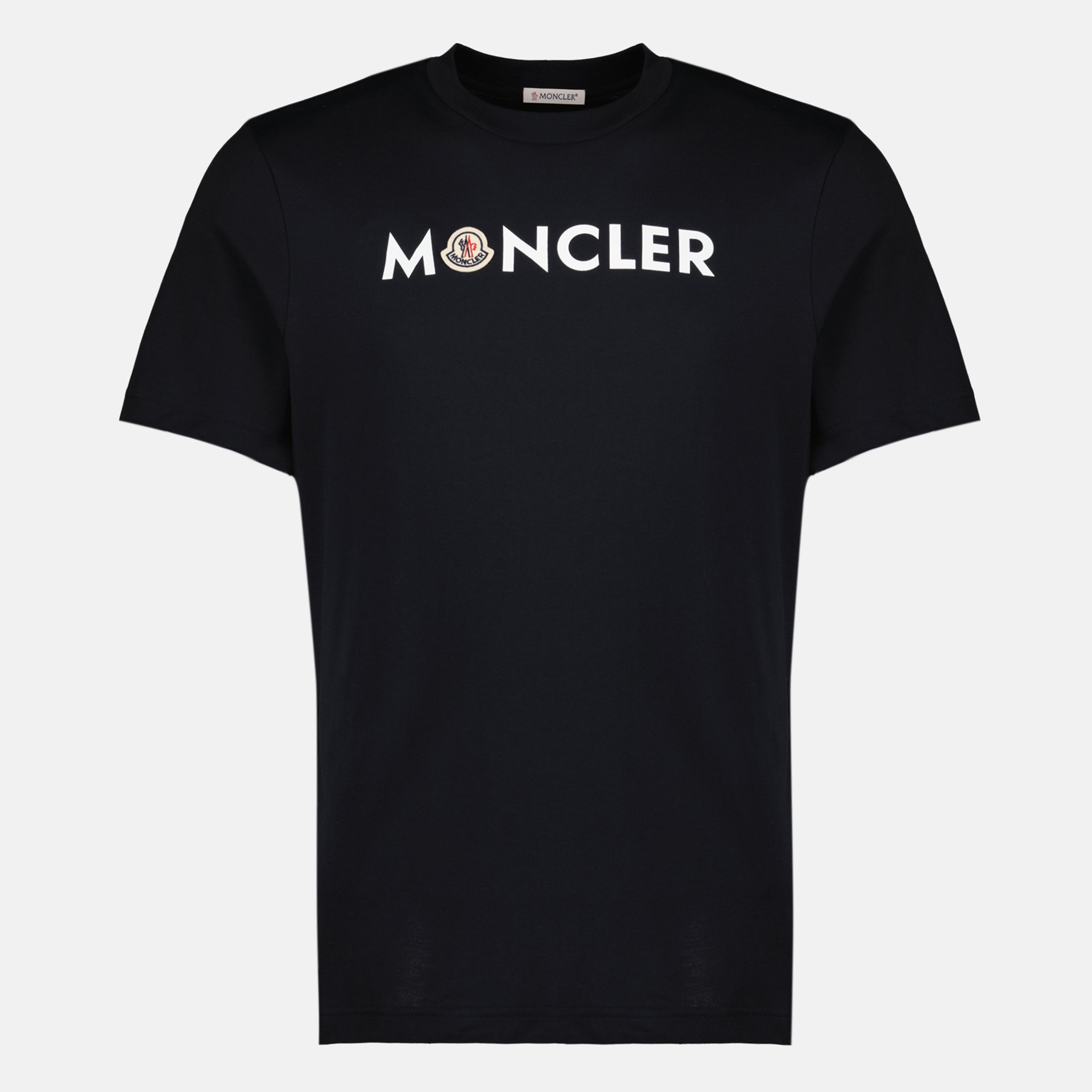 T-shirts Navy Blau Logo Gedrucktes T-Shirt Moncler Bleu foncé Homme