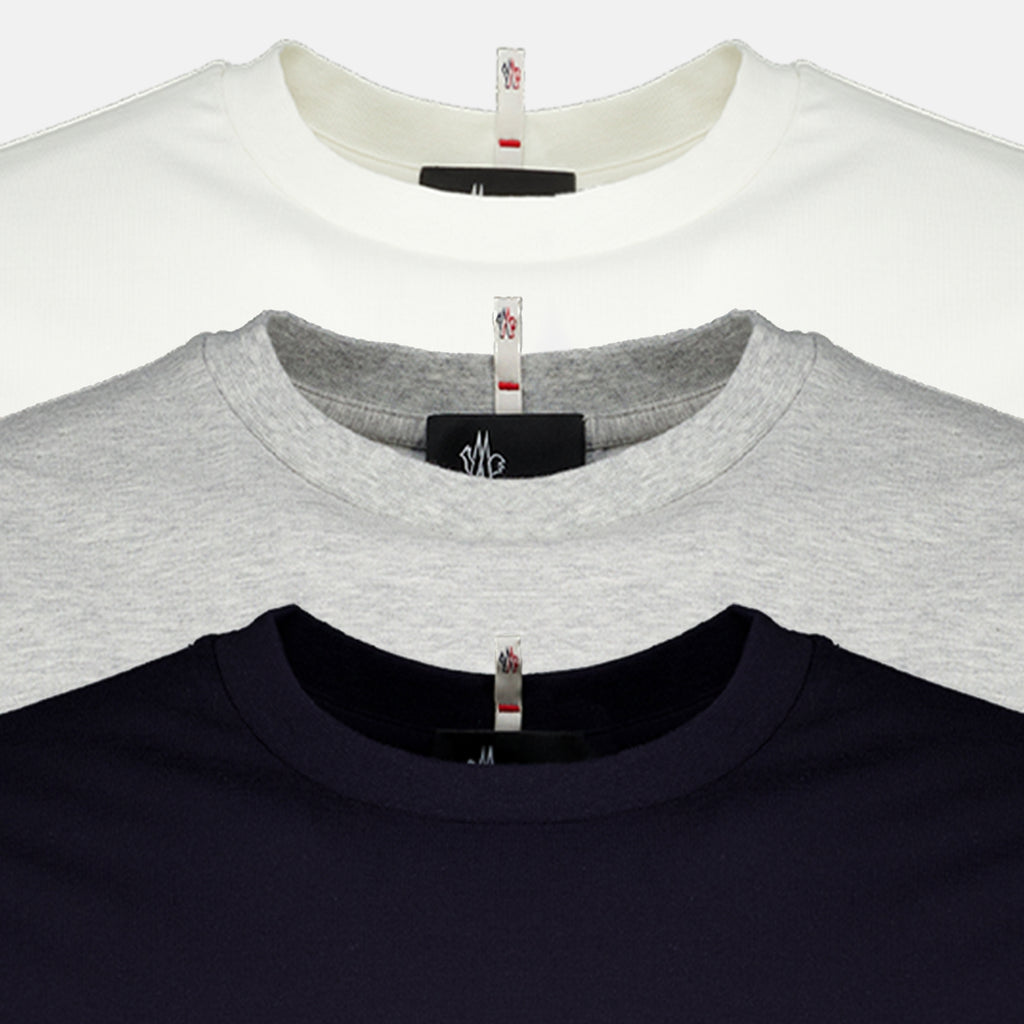 T-shirts Set aus drei Baumwoll-T-Shirts Moncler Grenoble Blanc Homme