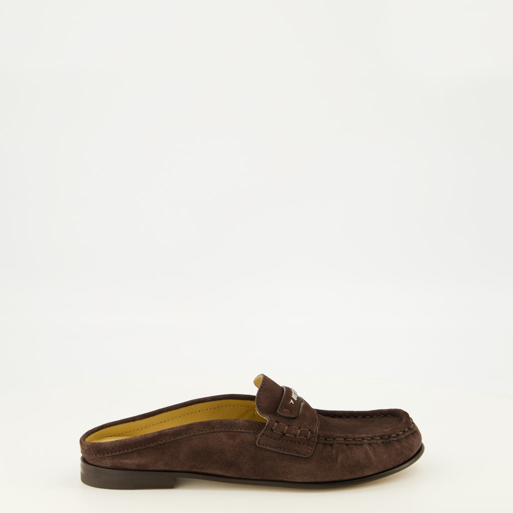 Chaussures ouvertes Mules de Camurça Castanha Fendi Marron Femme