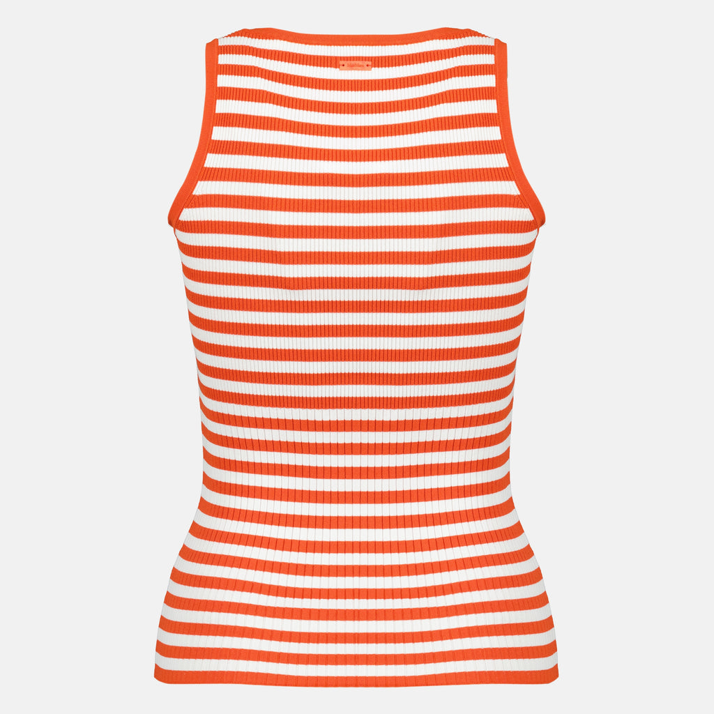 Bild des Artikels Gestreifter Ripptanktop in Weiß und Rot von Max Mara für Damen - Frühling-Sommer 2026 - Rückansicht