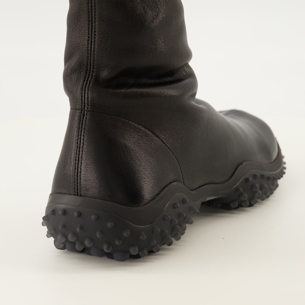 Bottes Botas de Cuero Nappa Negro Elásticas Miu Miu Noir Femme