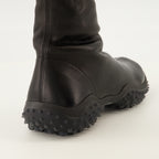 Bottes Botas de Pele Nappa Preta com Elasticidade Miu Miu Noir Femme