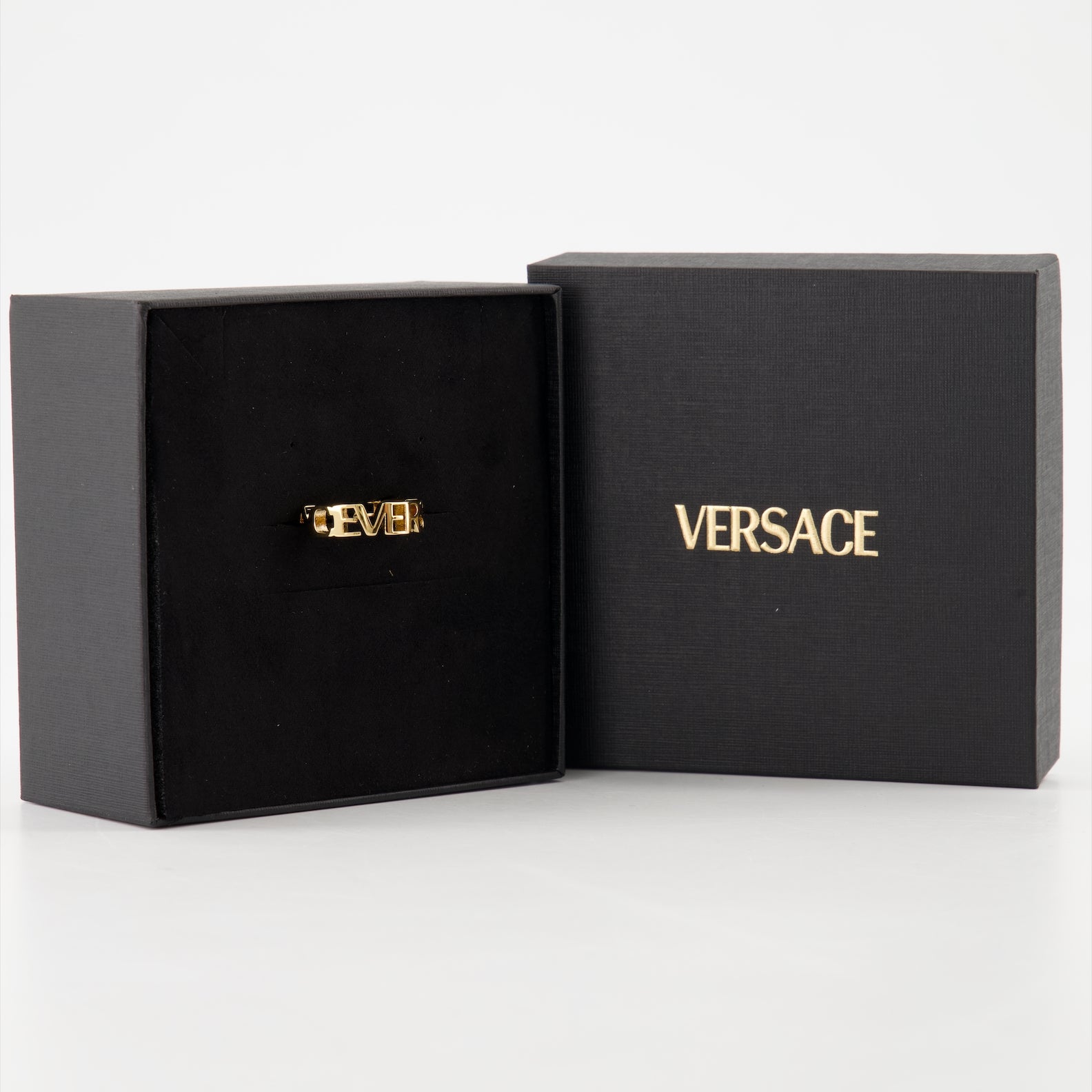 Bijoux Bague à logo Versace Doré Unisexe