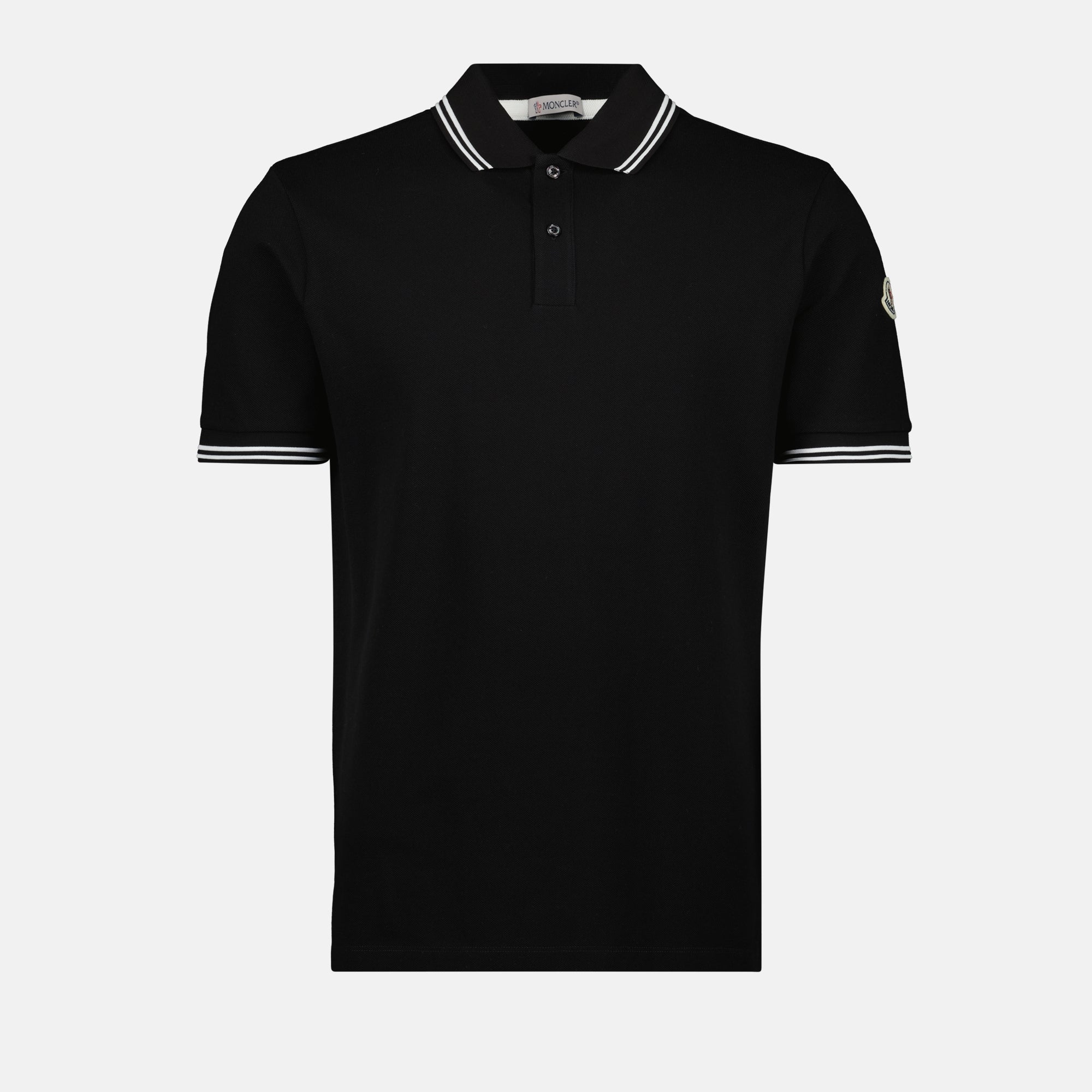 Polo shirts Polo with Striped Borders Moncler Black Homme