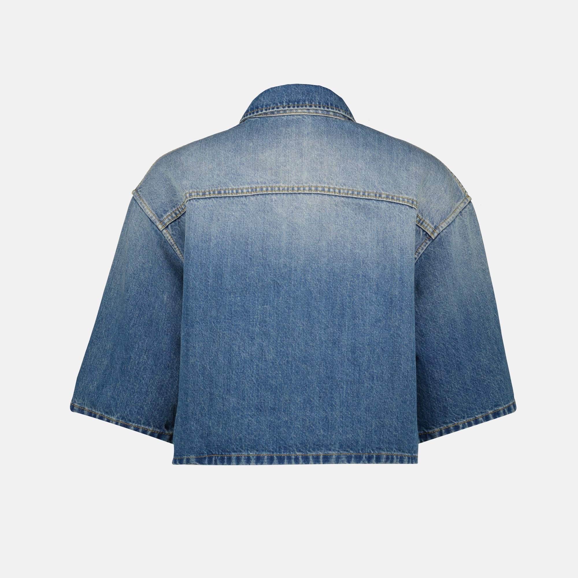 Image of the article Short Denim Shirt by Prada for Women - Autumn-Winter 2025 - Detailed View_2