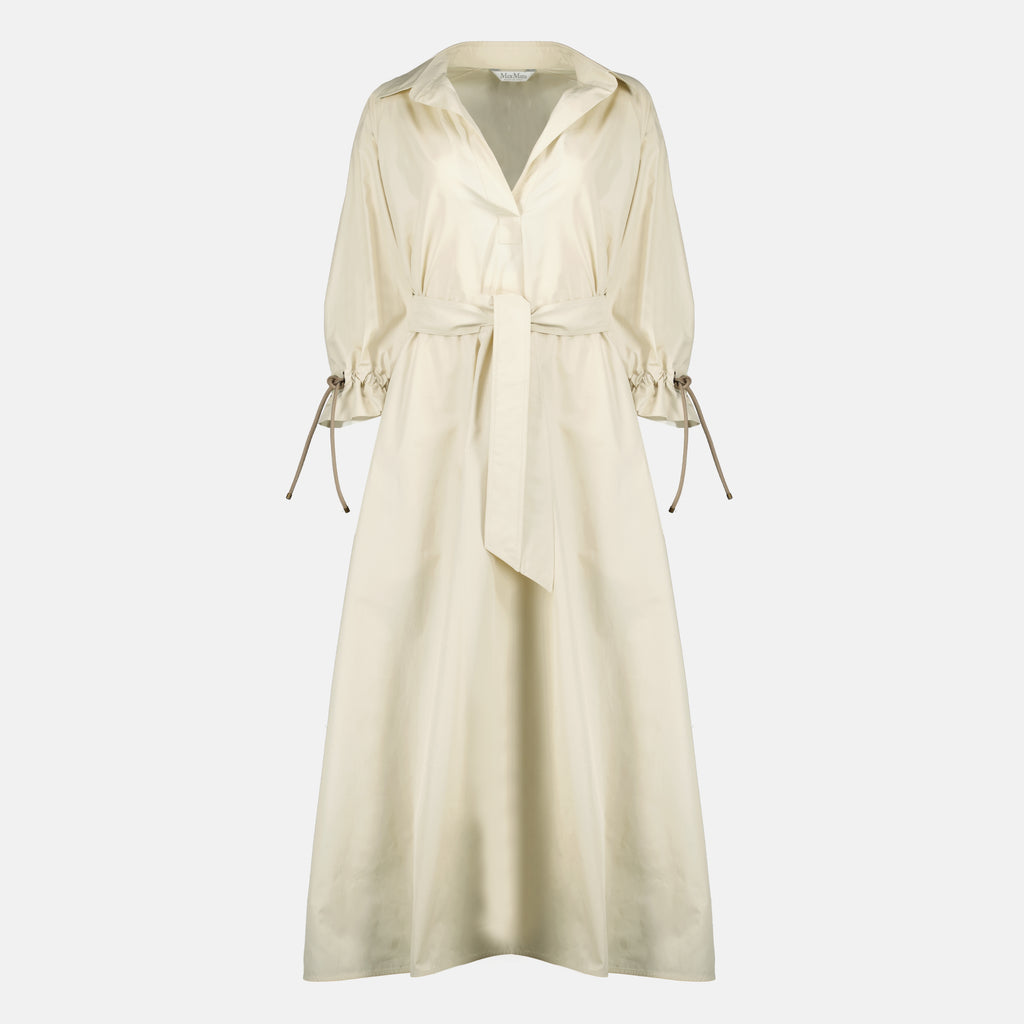 Bild des Max Mara Damenbeige Baumwollpopeline-Kleides - Frühjahr-Sommer 2026 - Vorderansicht