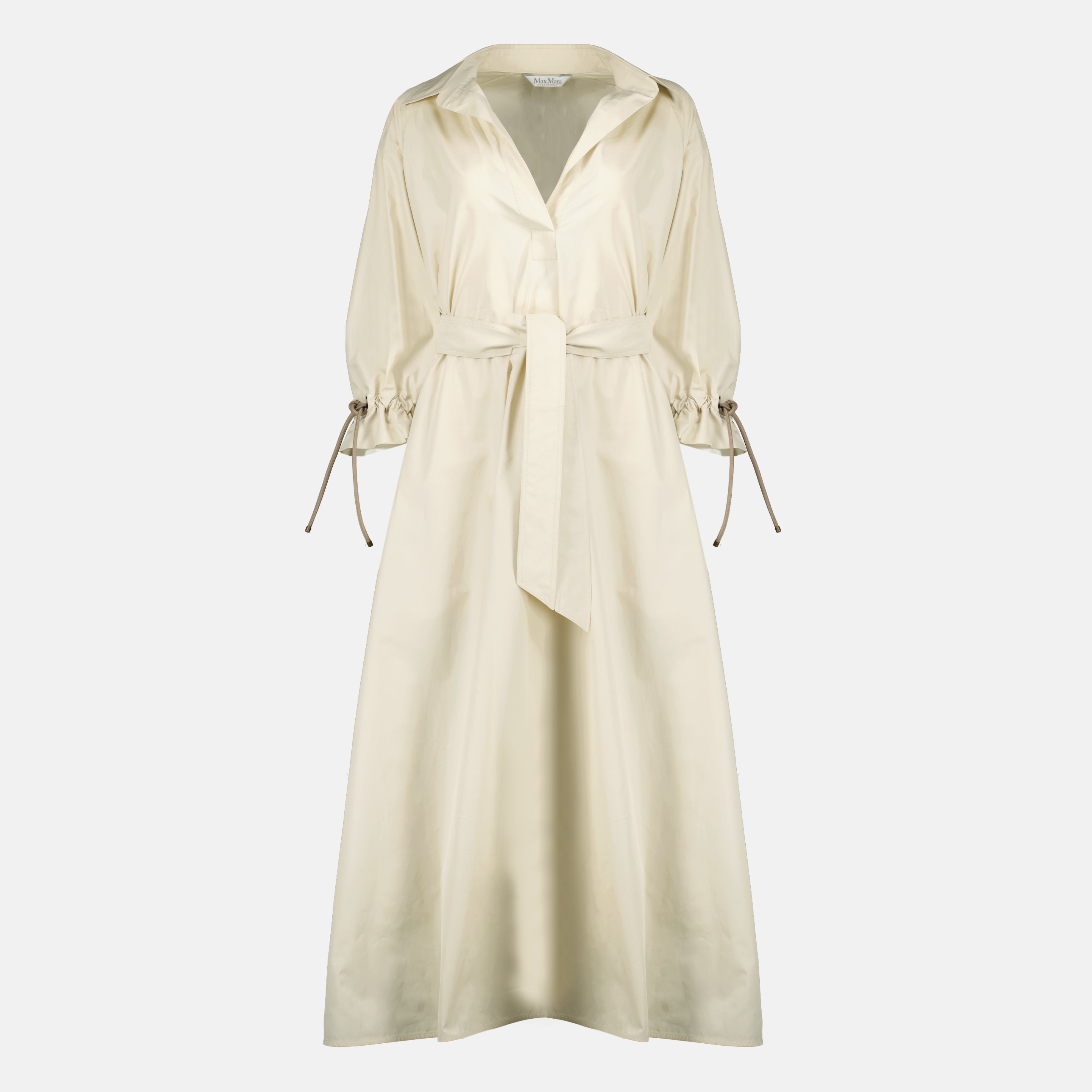 Bild des Max Mara Damenbeige Baumwollpopeline-Kleides - Frühjahr-Sommer 2026 - Vorderansicht