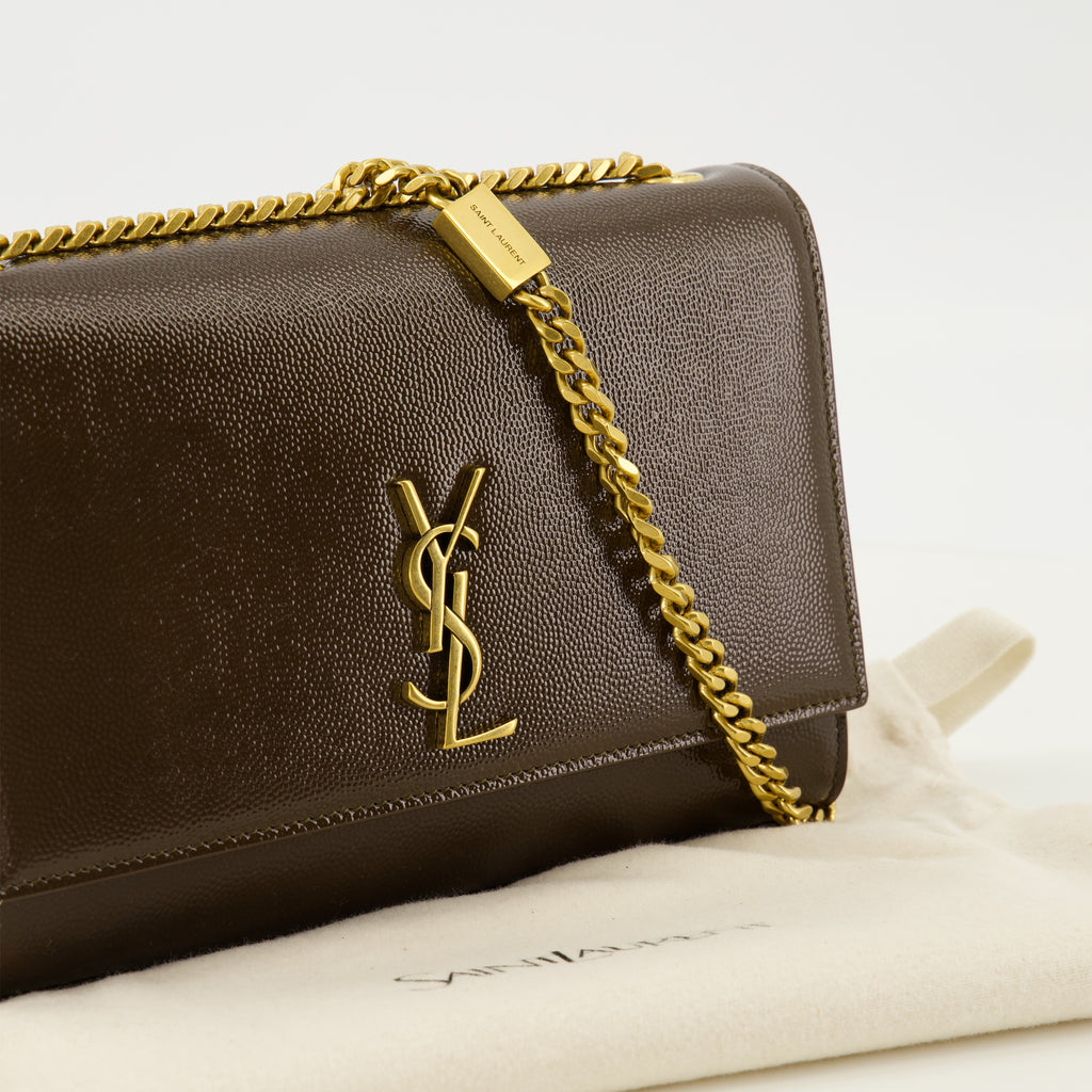 Sacs bandoulière 뉴 케이트 소형 갈색 가죽 가방 Saint Laurent Marron Femme