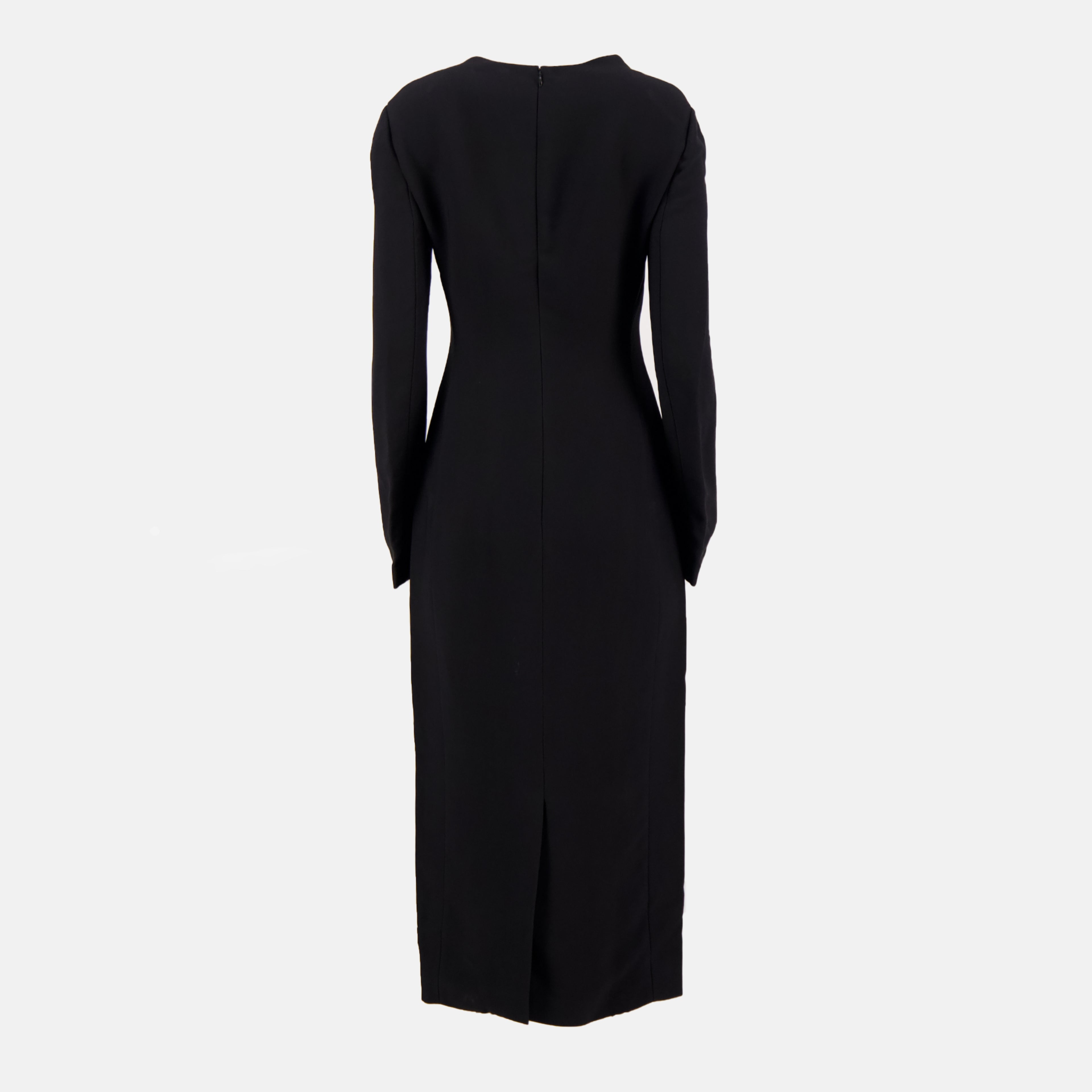 Image of the Prada brand long black dress for Women - Autumn-Winter season 2022 - Back view