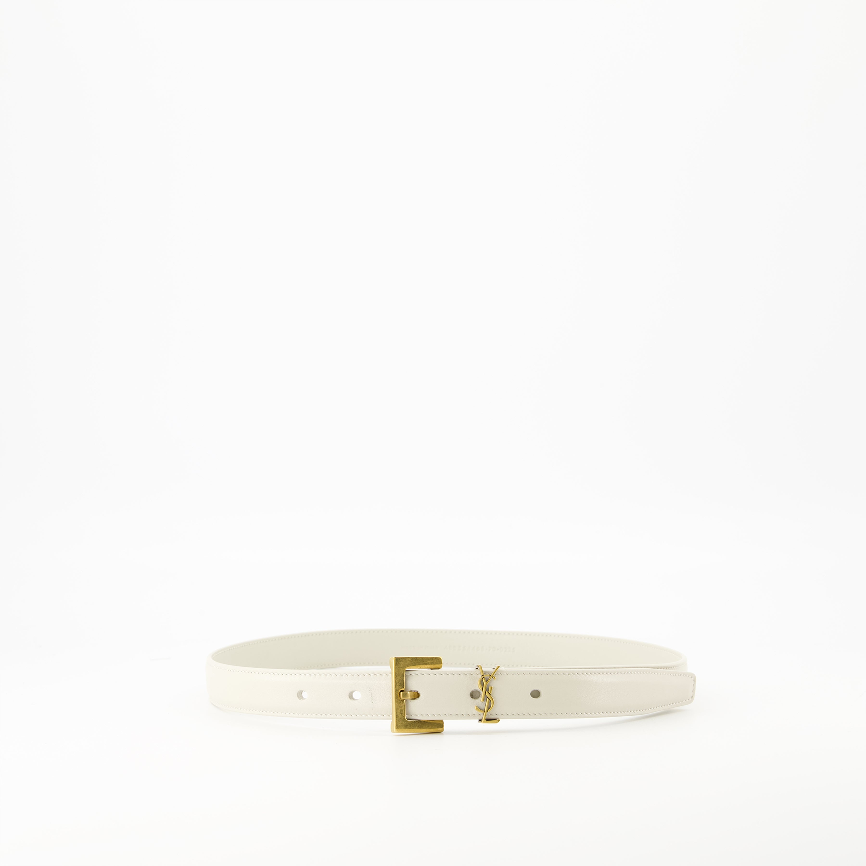 Belts Cassandre Fine Belt Saint Laurent White Femme