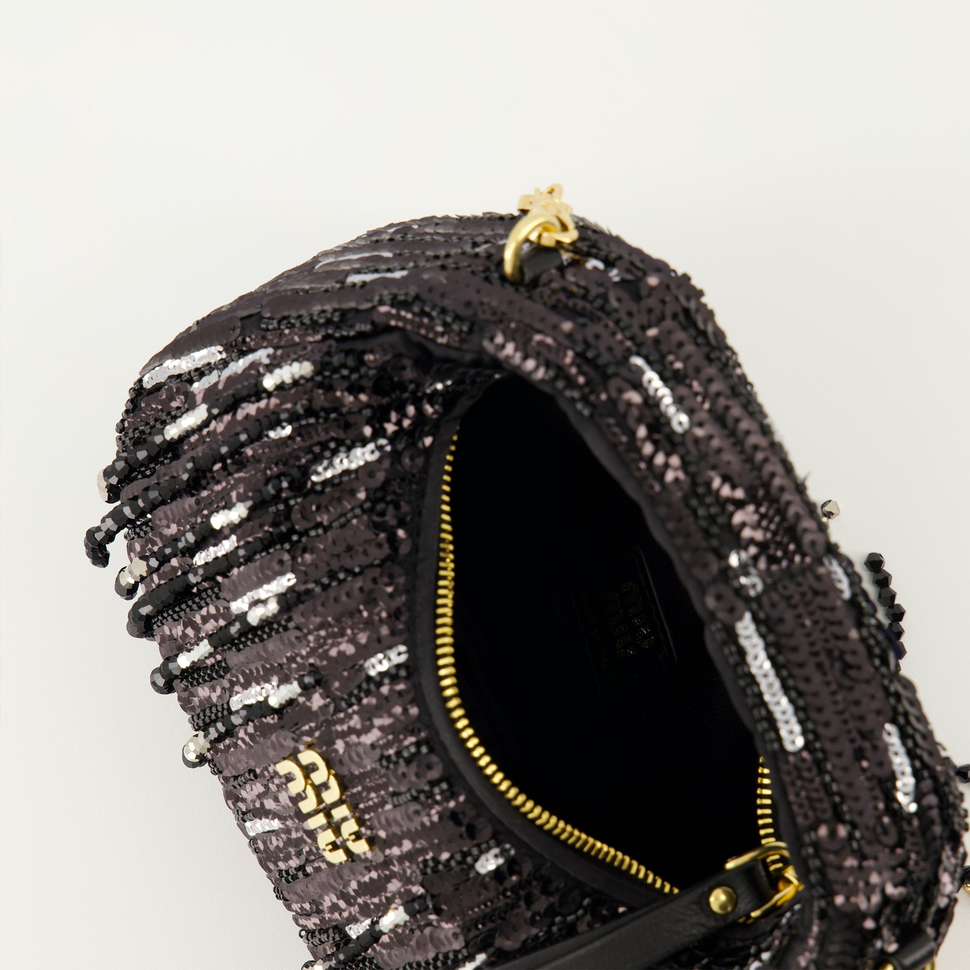 Sacs à main et épaule Mini Wander Sequin Bag Miu Miu Noir Femme