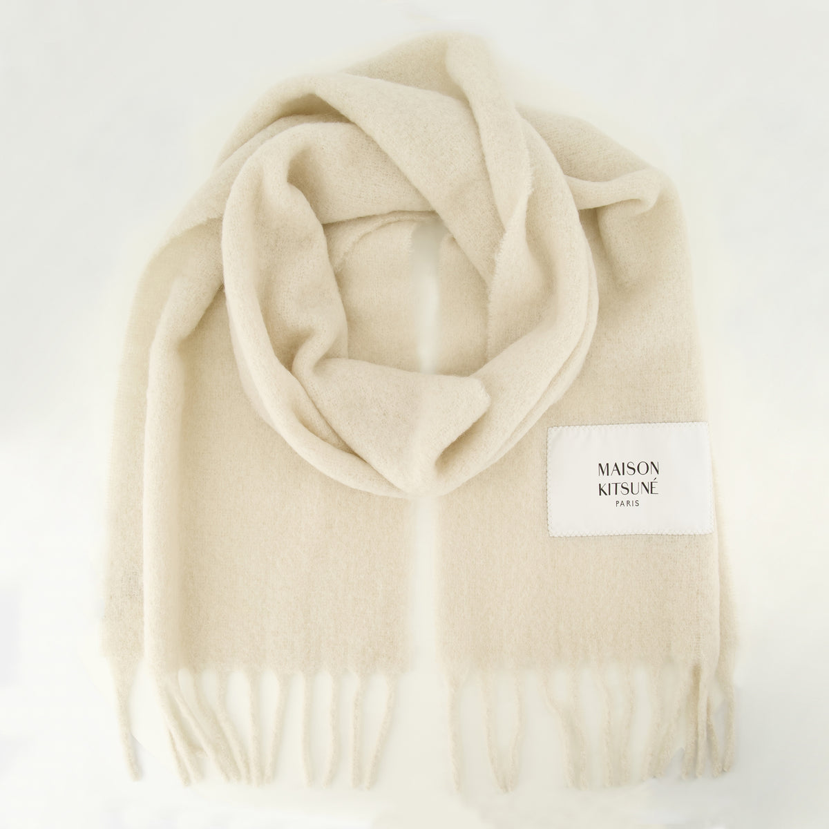 Écharpes, foulards et gants Écharpe en alpaga Maison Kitsune Beige Homme