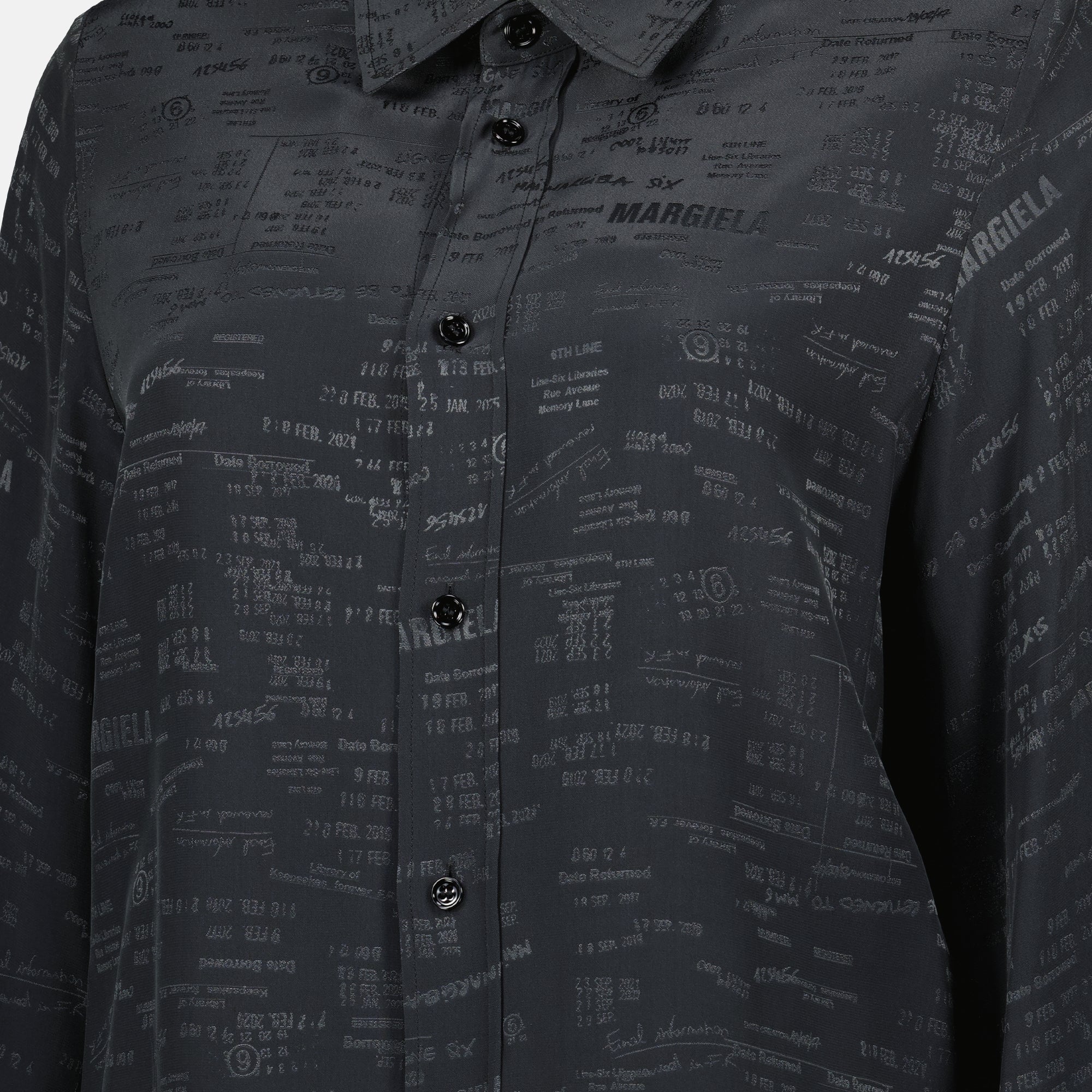 Image de l'article Chemise à motif en jacquard de la marque Mm6 pour Femme - Saison Printemps-Été 2026 - Vue détaillée_1