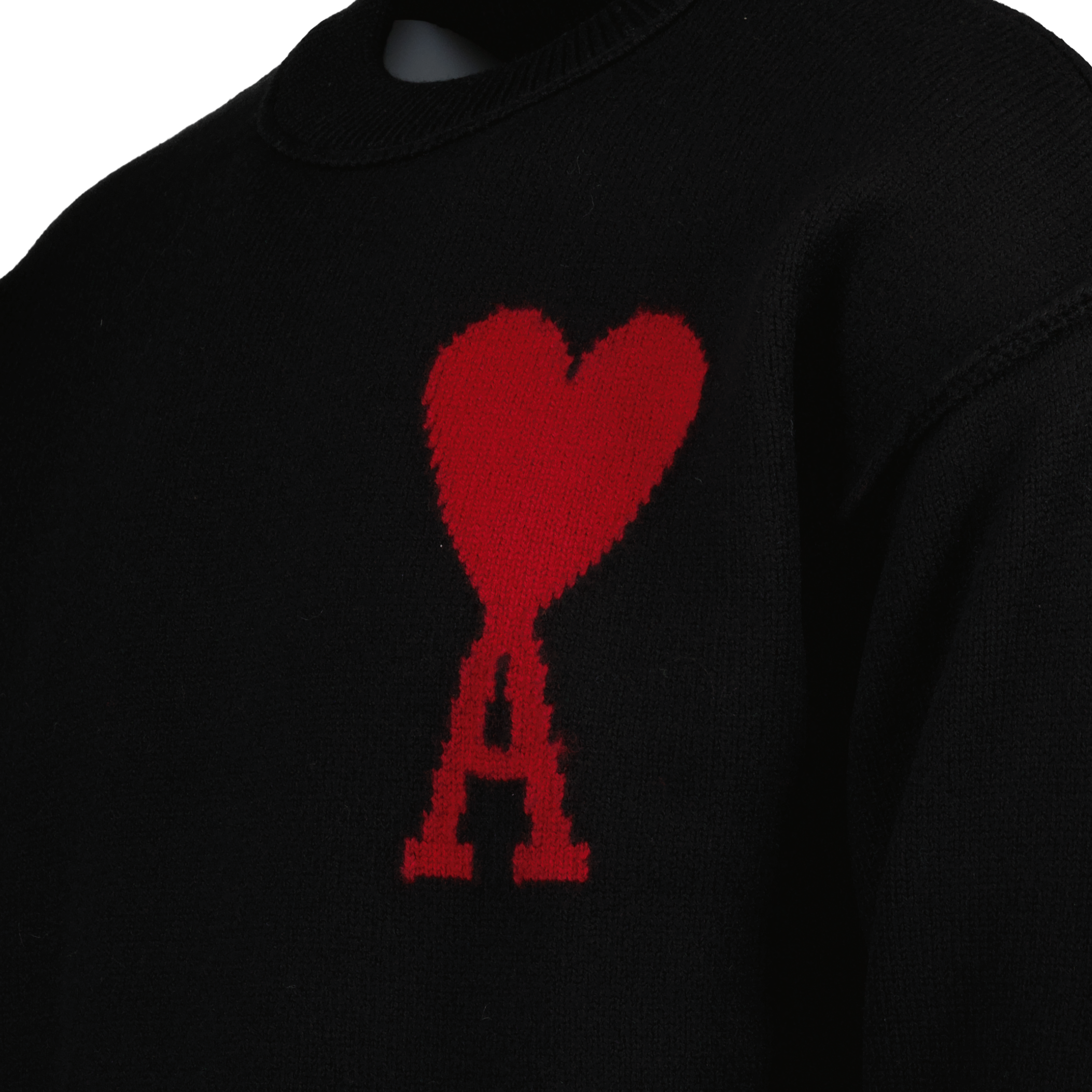 Maille Pull Ami de coeur oversize Ami PARIS Noir Unisexe