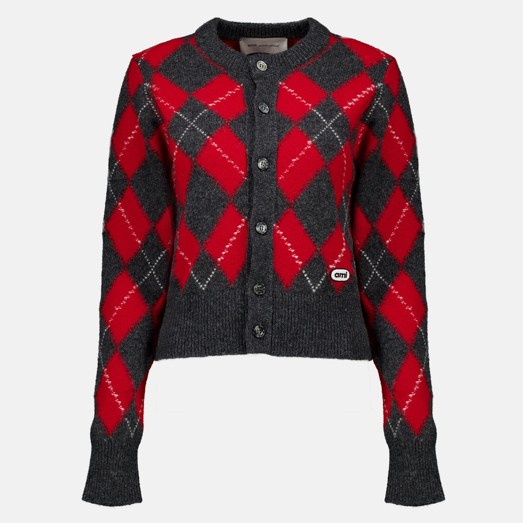 Maille Roter Wollcardigan Ami PARIS Rouge Femme