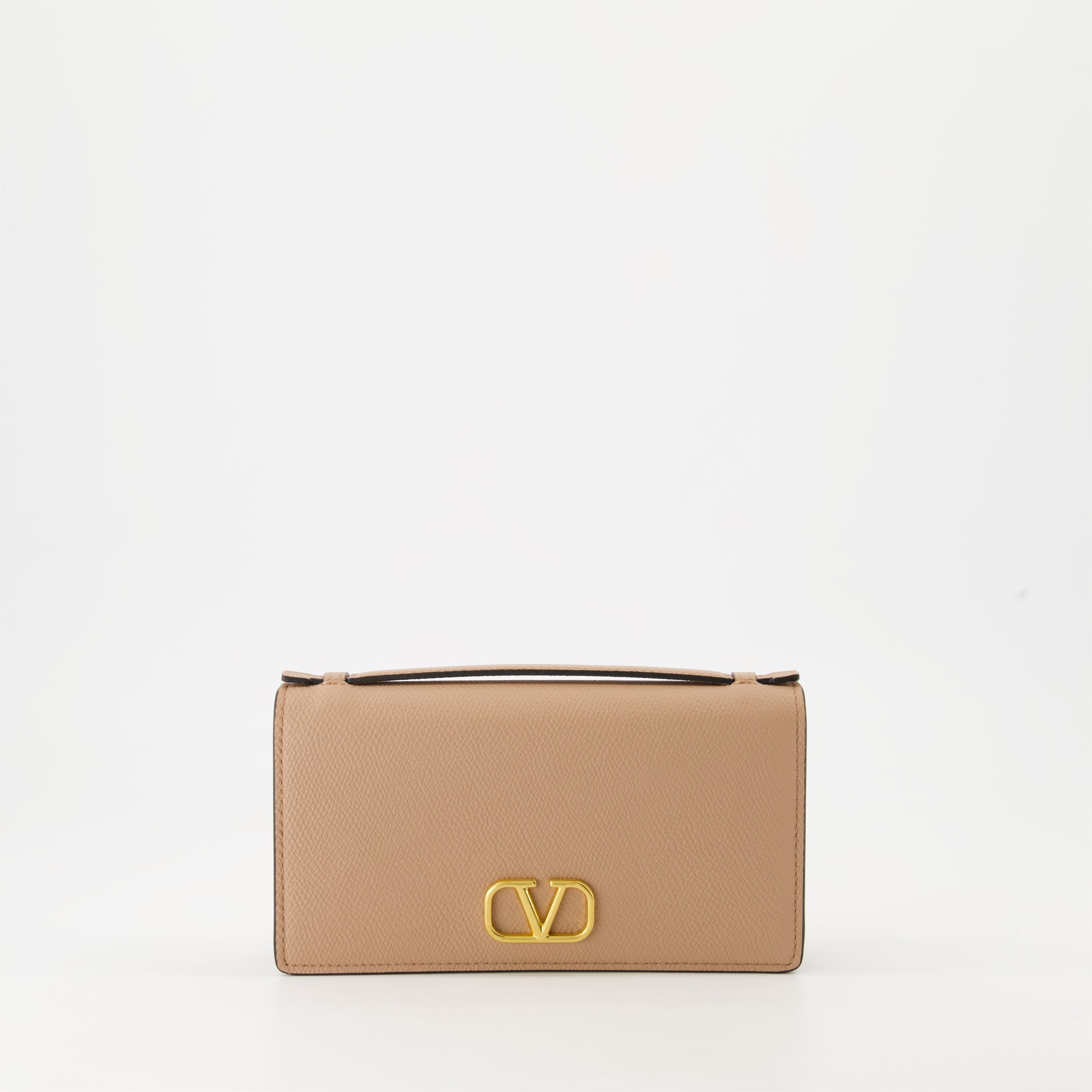 Kleine lederwaren Portefeuille VLogo à chaîne Valentino Garavani Rosa Femme