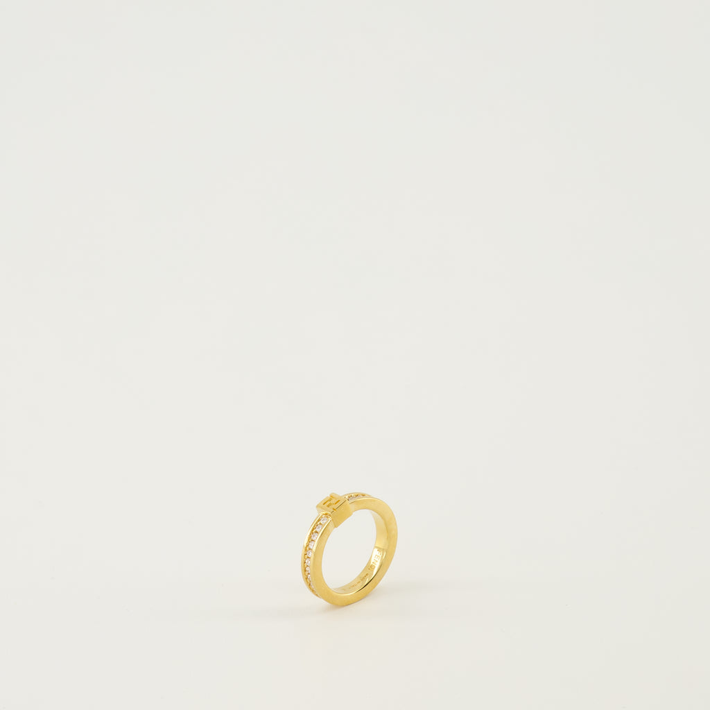 여성을 위한 펜디 브랜드의 크리스탈이 장착된 포에버 반지 이미지 - 2026 봄-여름 시즌 - 자세한 보기 2