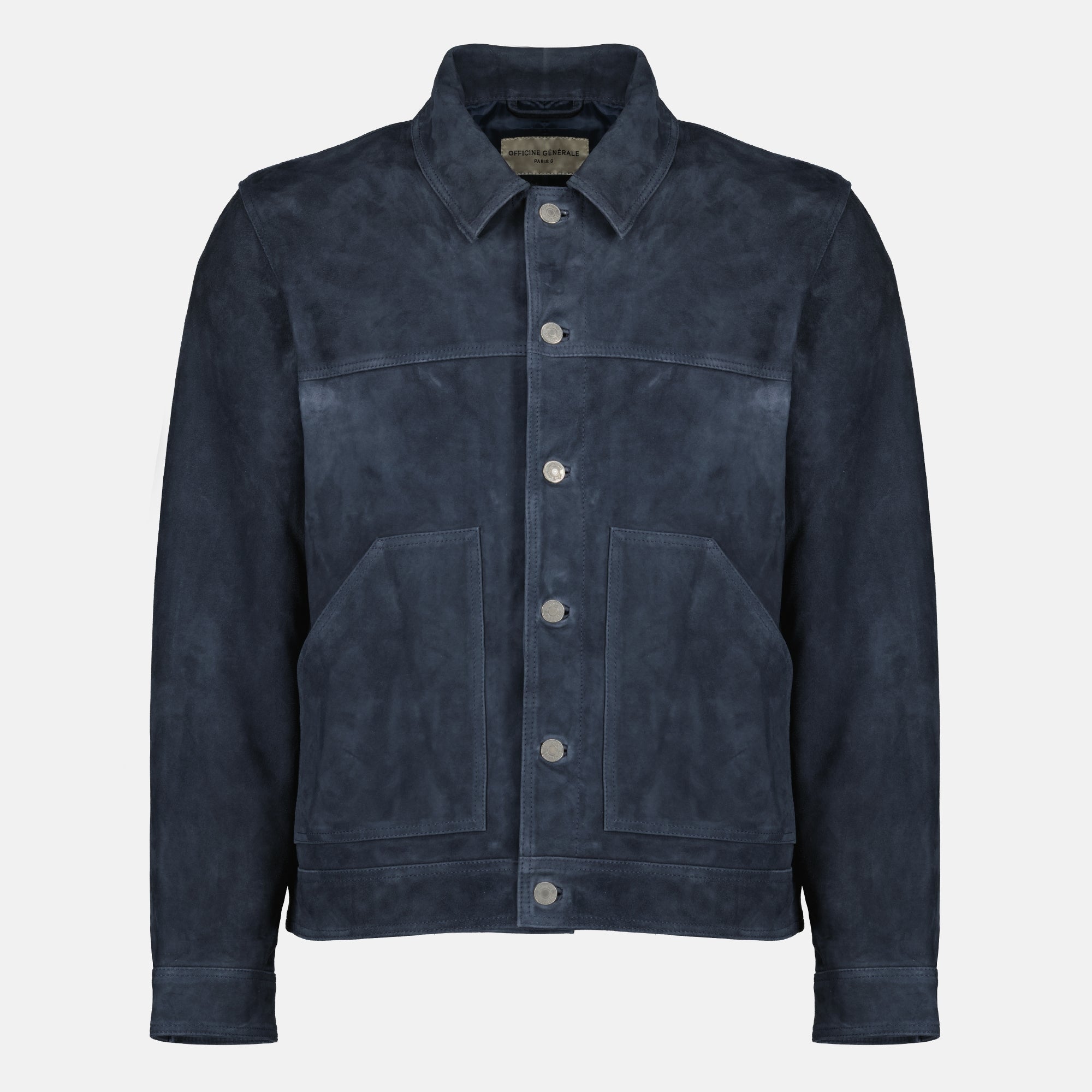 Vestes Veste Loki en suède Officine Générale Bleu foncé Homme