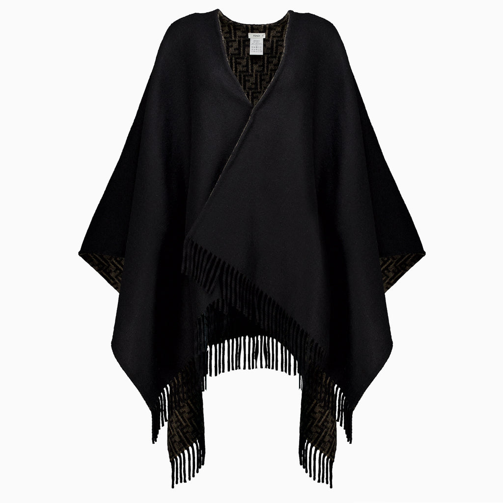 Vestes Poncho FF Zucca noir Fendi Noir Femme