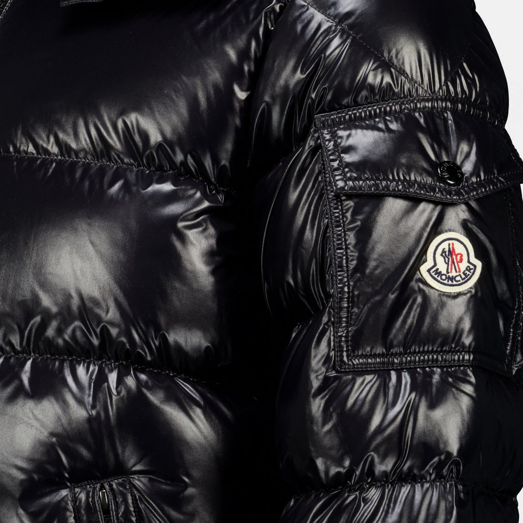 Manteaux Casaco Maya Preto Acolchoado em Nylon Brilhante Moncler Noir Homme