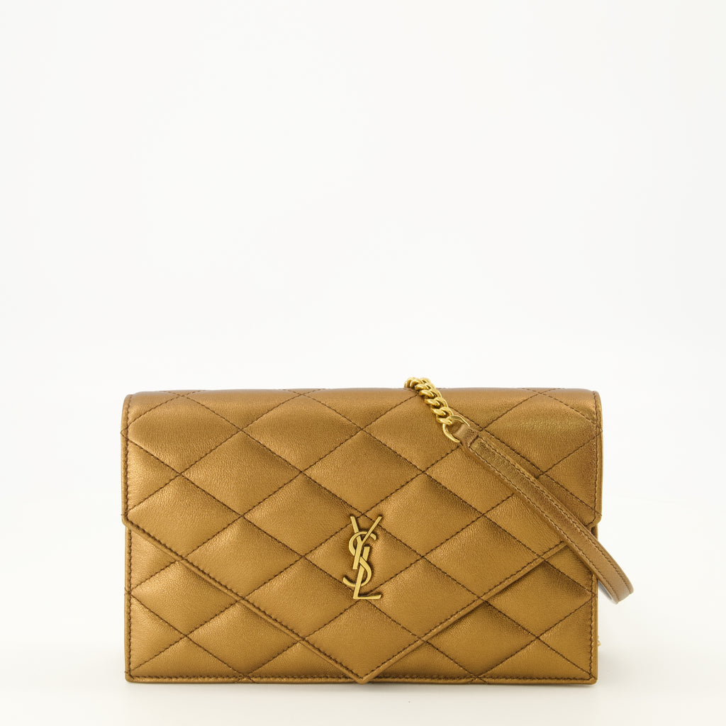 Petite maroquinerie Paris Brieftasche aus braunem metallisiertem Leder Saint Laurent Marron Femme