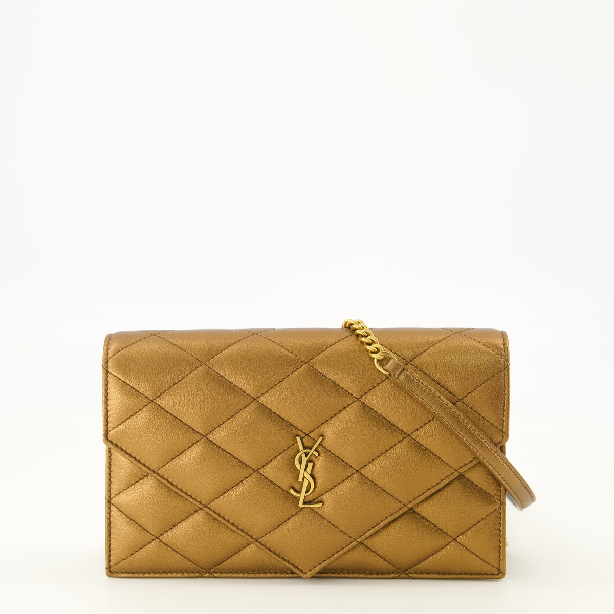 Petite maroquinerie Paris Brieftasche aus braunem metallisiertem Leder Saint Laurent Marron Femme