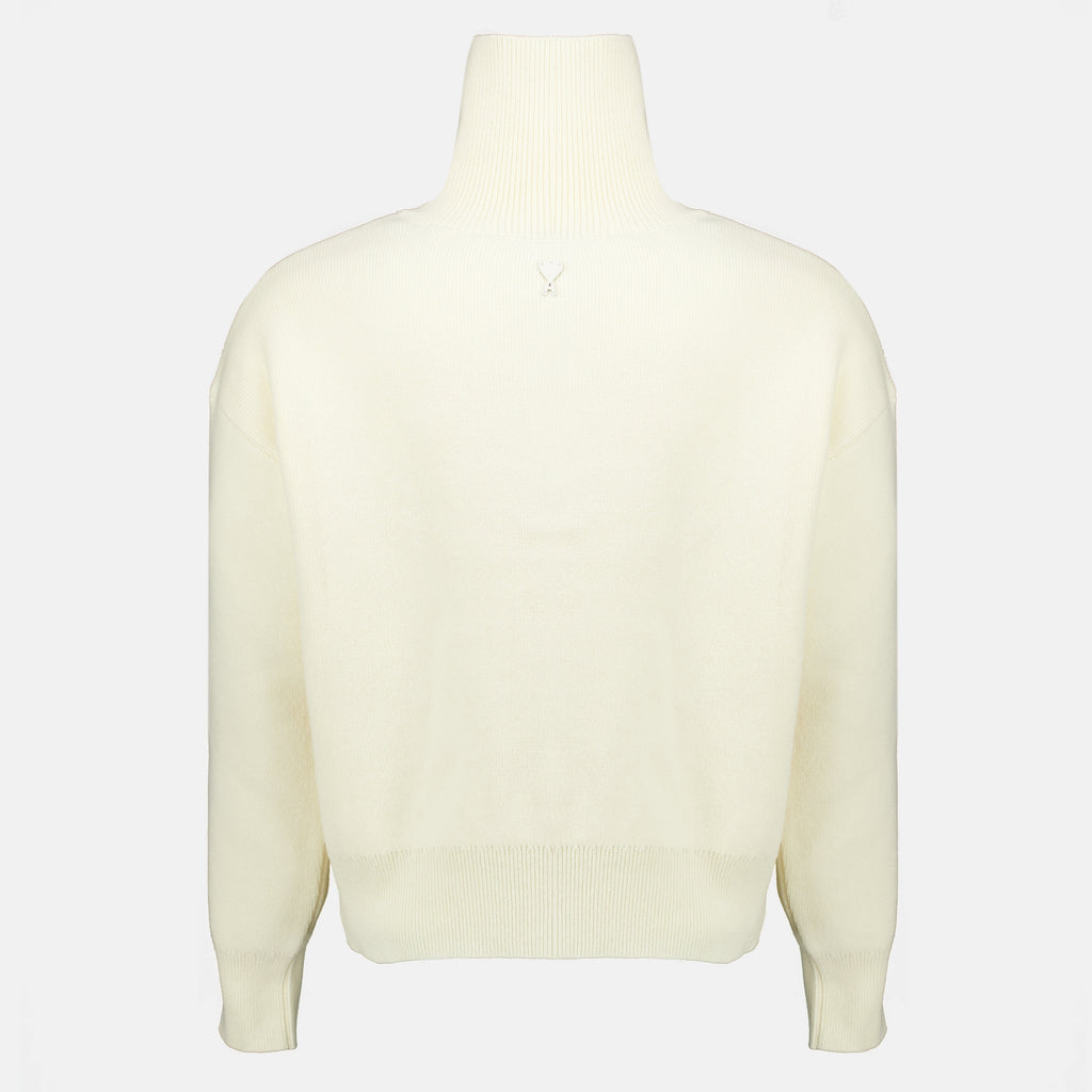 Sweatshirts Pull à col montant blanc Ami PARIS Blanc Unisexe