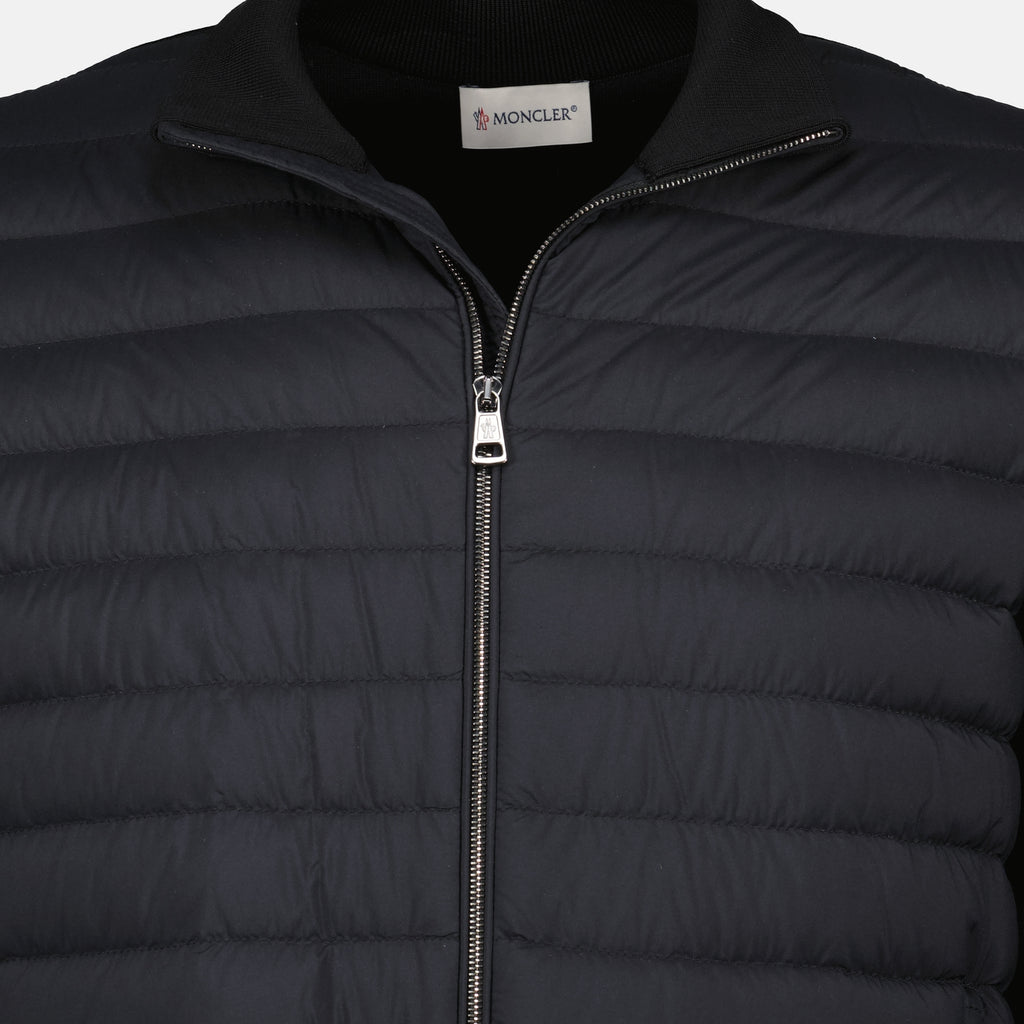 Image of the Moncler black two-material jacket for men - Spring-Summer 2026 - Detailed View_2
