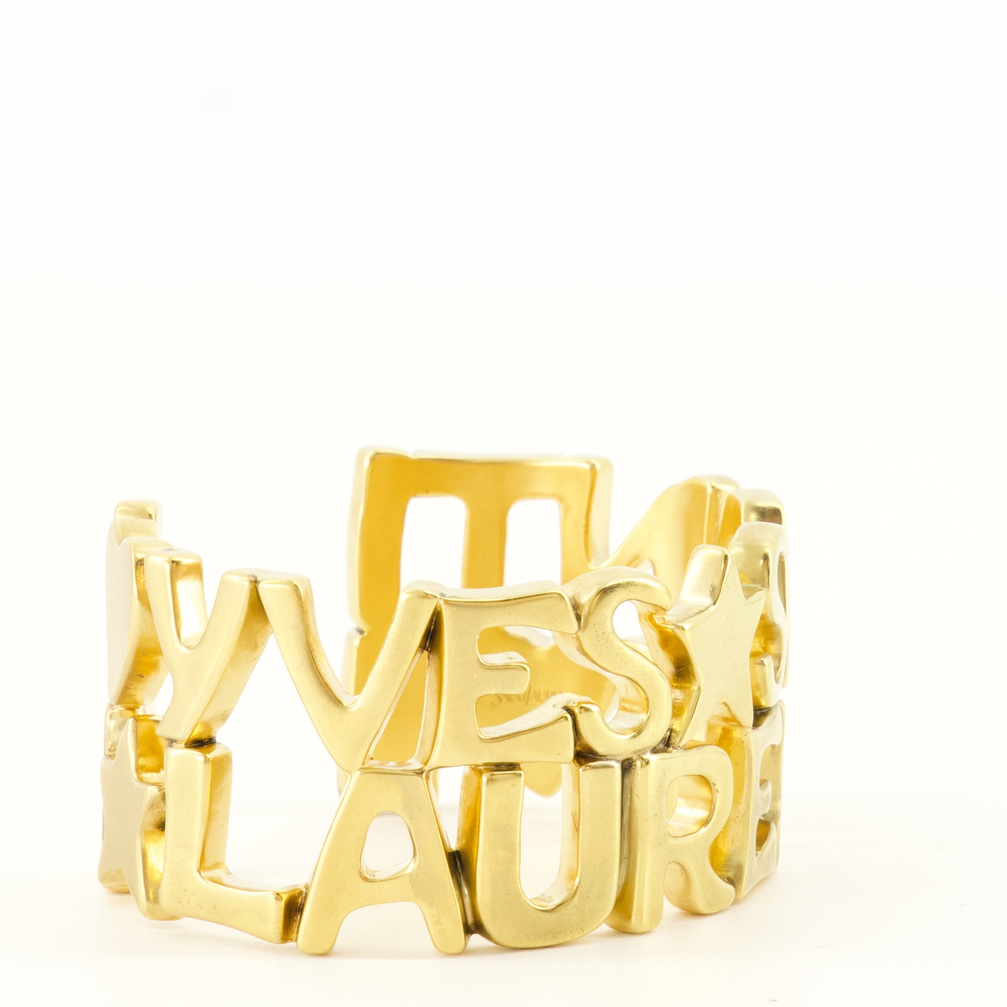 Bijoux Manchette de métal doré Saint Laurent Doré Unisexe