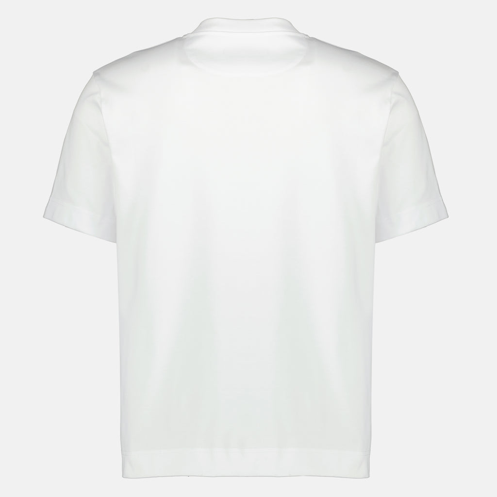 펜디 남성용 FF 화이트 면 티셔츠 이미지 - 2026년 봄-여름 시즌 - 뒷면 보기