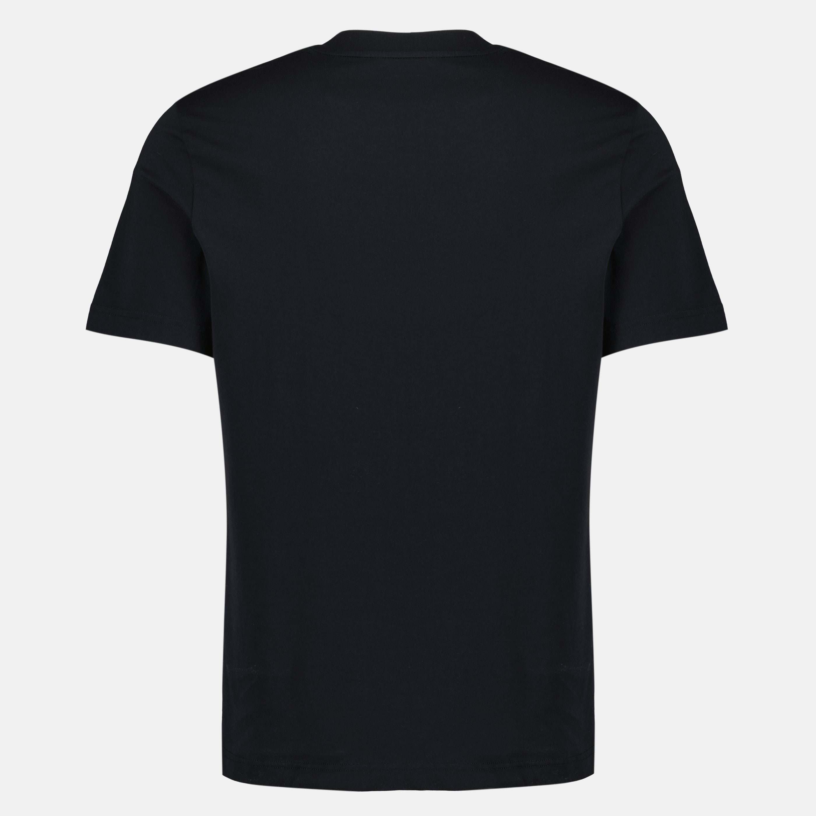 ネイビーブルー トリカラー ロゴ コットンTシャツ Moncler - 男性