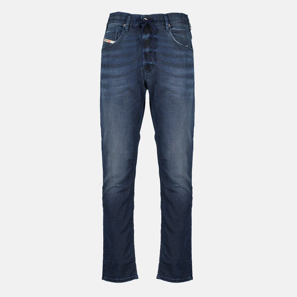 Image of the D-Krooley-B 2032 blue denim jeans by Diesel for Men - Spring-Summer 2026 - Front View