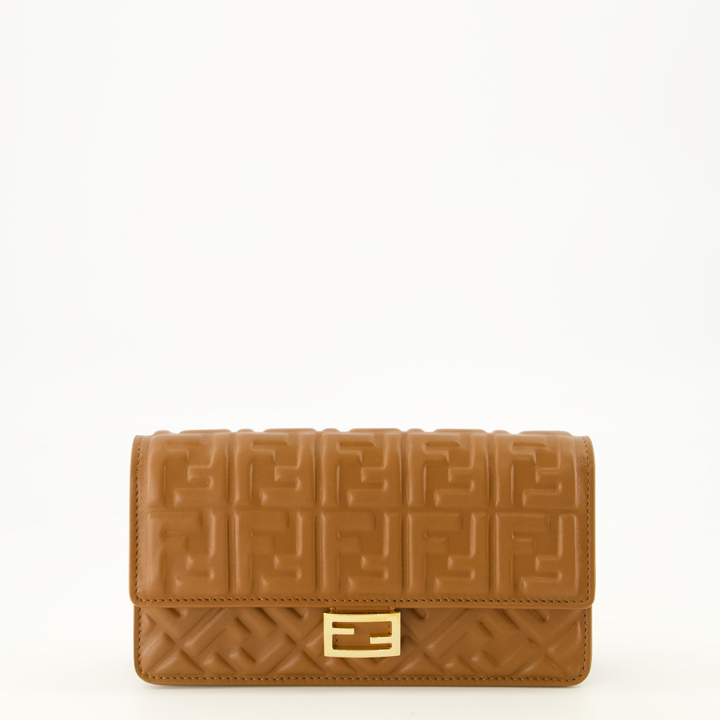 Sacs bandoulière Carteira Baguette em Couro Marron com Corrente Fendi Marron Femme