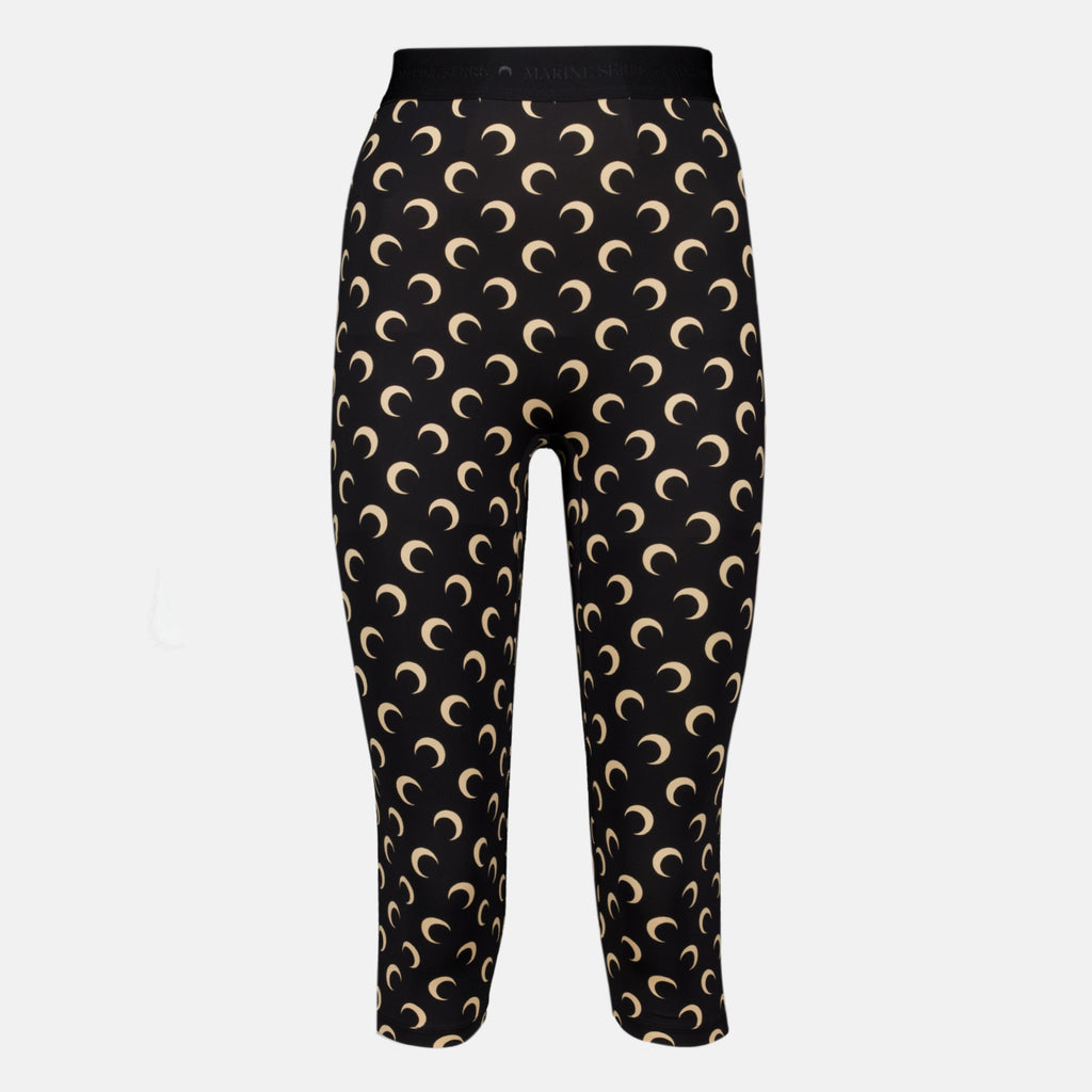 Pantalons Capri Jersey Moon Legging Marine Serre Noir Femme