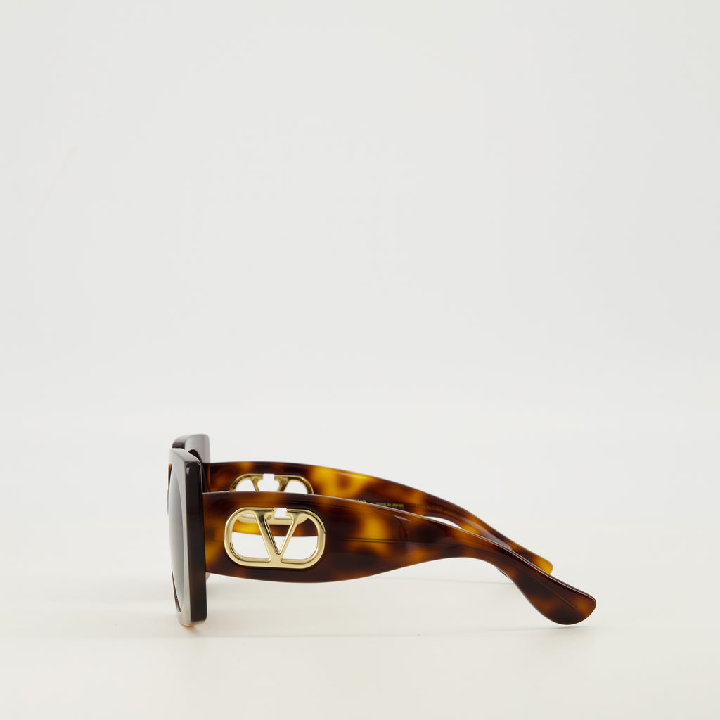 Lunettes 브라운 직사각형 VLogo 안경 Valentino Garavani Marron Femme